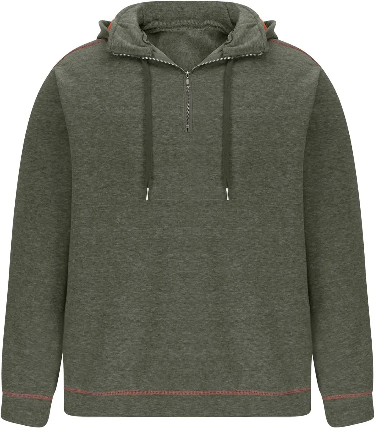 Retro Style Windproof Hooded Sweatshirt, Outdoor Quarter Zip Tactical Jacket Coat, Winter Vintage Sweaters for Men