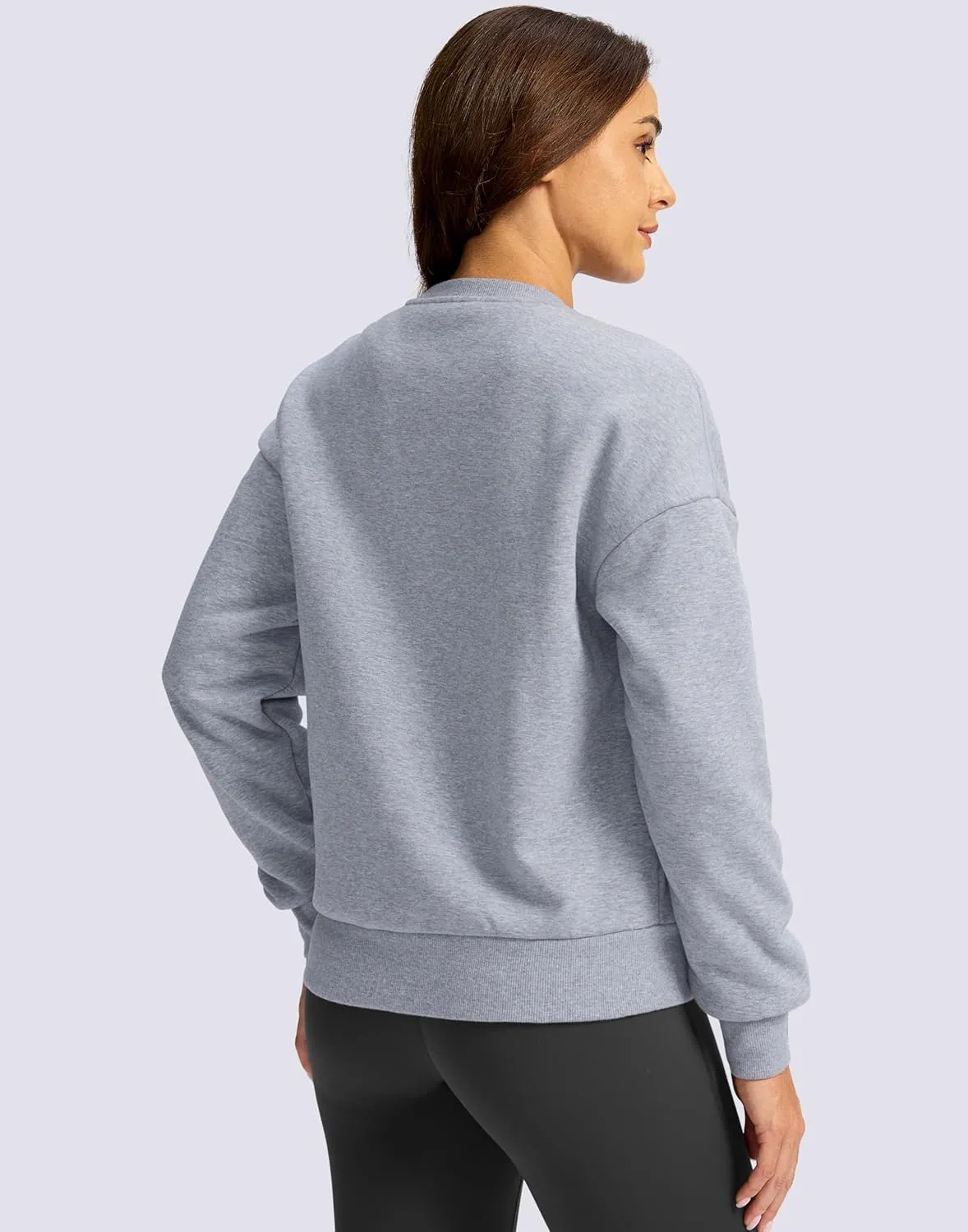 SANTINY Women's Fleece Sherpa Lined Sweatshirt Warm Winter Pullover Sweaters Cozy Thick Crewneck Sweatshirts with Pockets