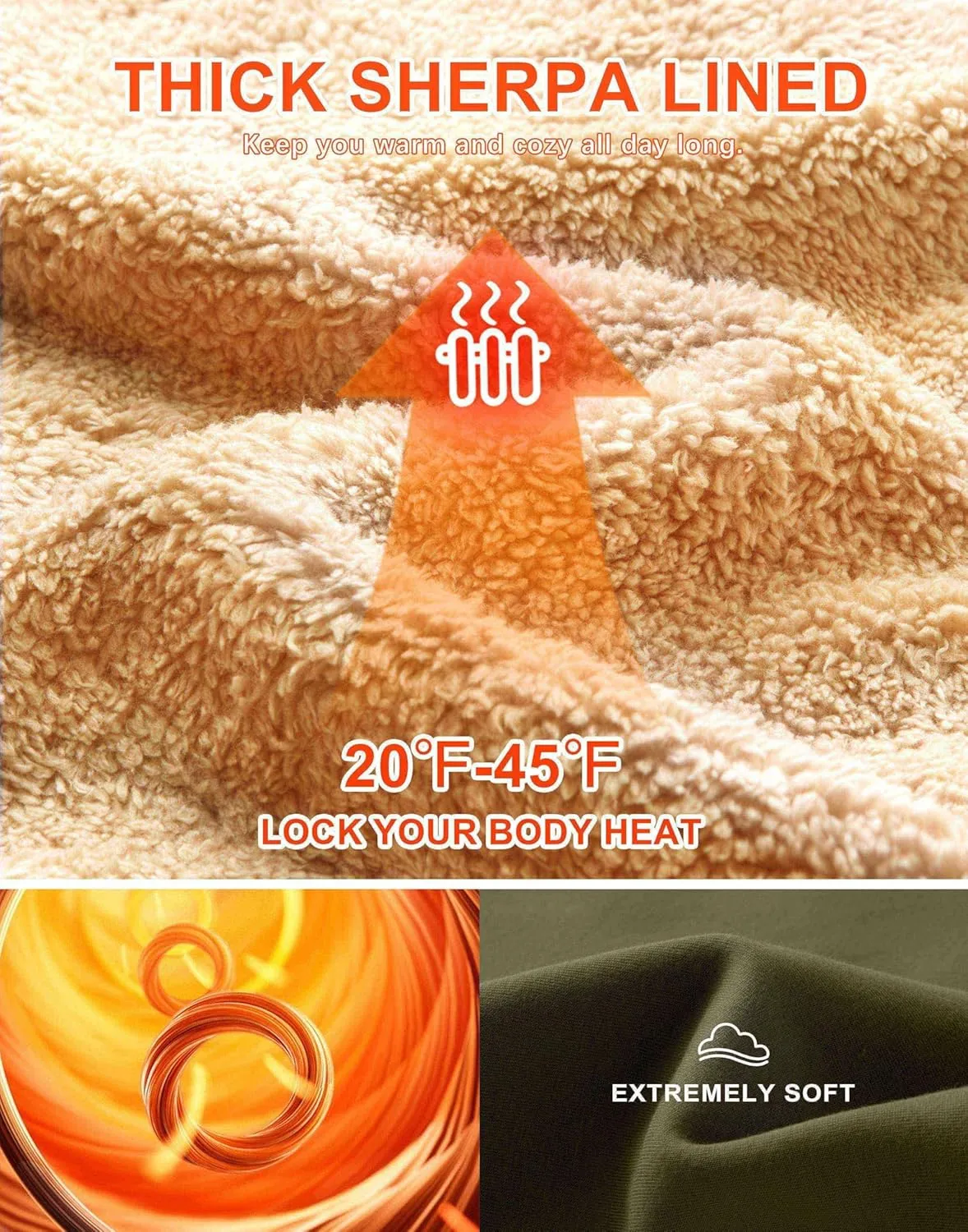 SANTINY Women's Fleece Sherpa Lined Sweatshirt Warm Winter Pullover Sweaters Cozy Thick Crewneck Sweatshirts with Pockets