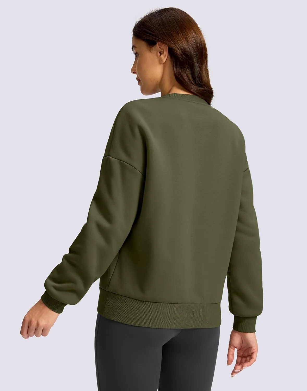 SANTINY Women's Fleece Sherpa Lined Sweatshirt Warm Winter Pullover Sweaters Cozy Thick Crewneck Sweatshirts with Pockets