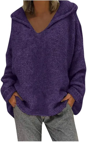 SHAOBGE Womens Sweaters Chenille Womens Sweater V Neck Long Sleeve Tops Women Women'S Knitted Striped Sweater
