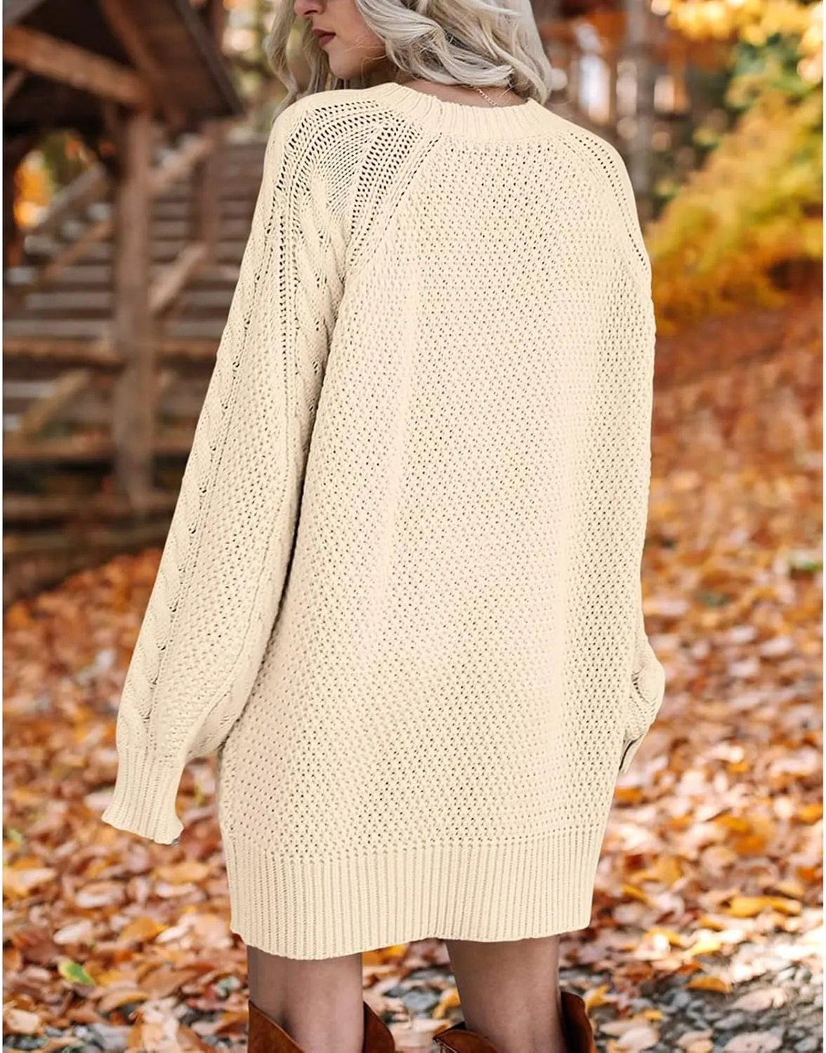 Short Sweater Dresses for Women 2023 Fall Oversized Chunky Pullover Sweaters Crewneck Cable Knit Chunky Sweaters