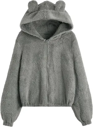 Solid Color Cat Ear Hoodies for Women with Hood Cute Animal Sweatshirt Hoodie Casual Cat Hoodie Sweatshirt Womens