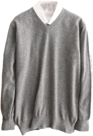 Suvoiier Men V Neck Sweaters for Men Cashmere Knitting Pullover Winter Winter Soft Male Sweaters