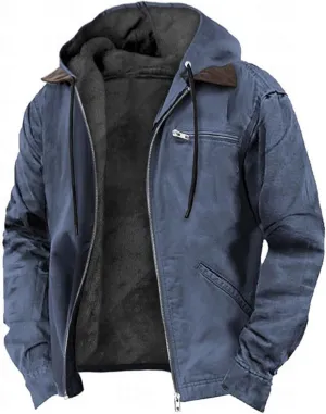 SUWBMHWE Mens Winter Jacket Sherpa Warm Coats Fleece Zipper Hoodie Big and Tall Heavyweight Fall Outfits with Pockets