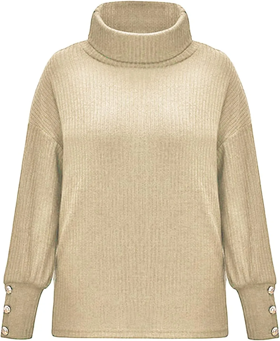 Sweaters for Women Trendy 2023 Fall Fashion Knitted Tops Plus Size Long Sleeve High Neck Pullover Sweaters