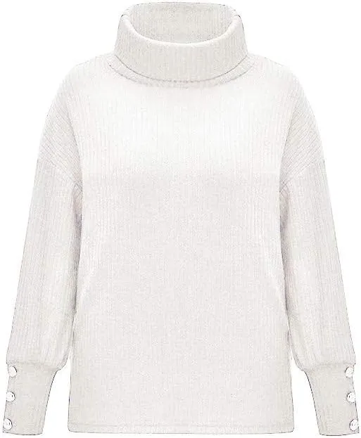 Sweaters for Women Trendy 2023 Fall Fashion Knitted Tops Plus Size Long Sleeve High Neck Pullover Sweaters