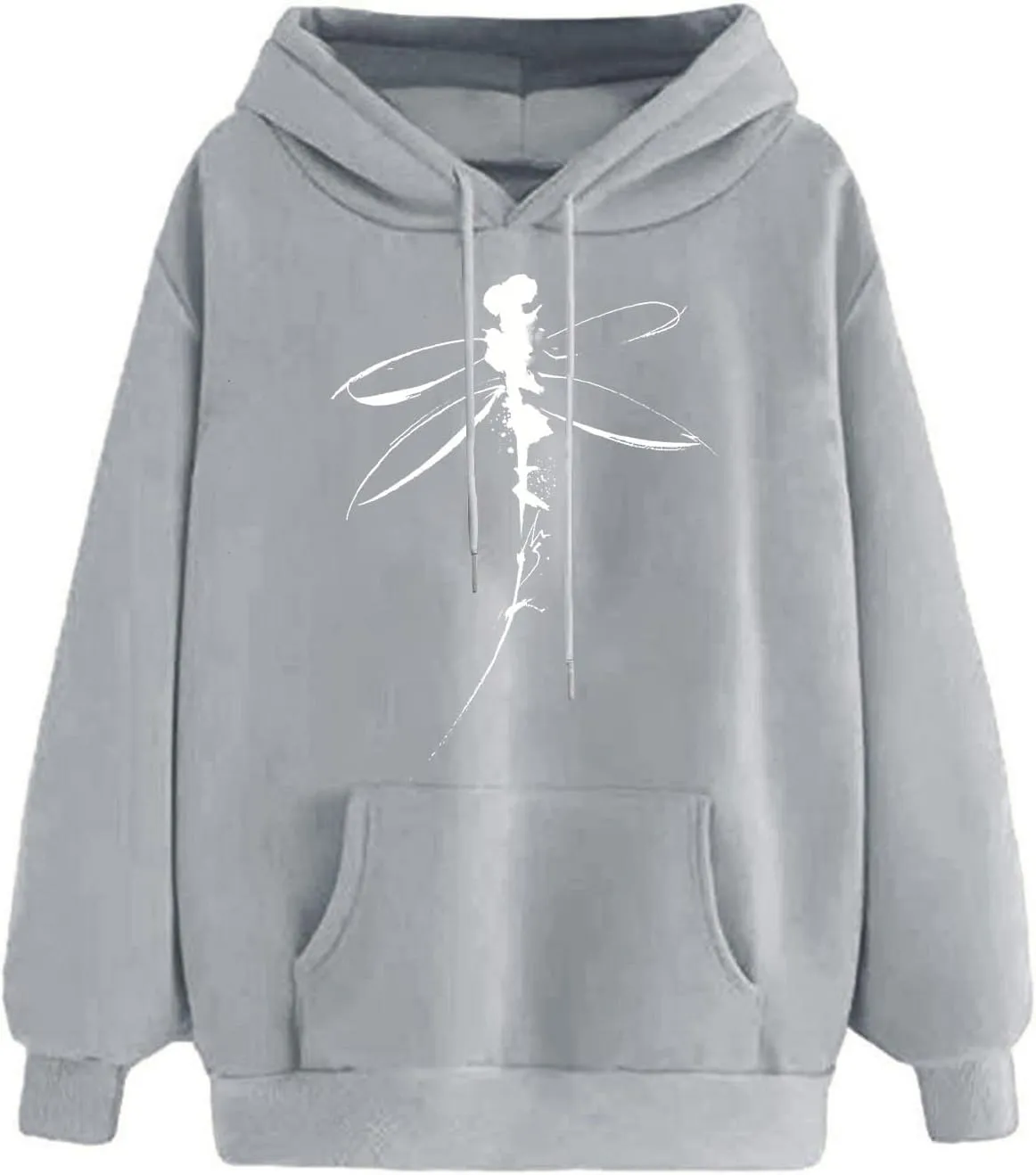 Sweatshirt for Women Funny Print Graphic Solid Drawstring Hoodies Loose Fit Soft Long Sleeve Outfit Tops with Pocket