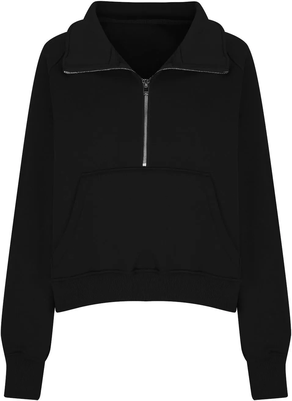 Sweatshirt For Women Half Zip Cropped Pullover With Thumb Hole Fleece Quarter Zipper Hoodies Oversized Sweatshirts