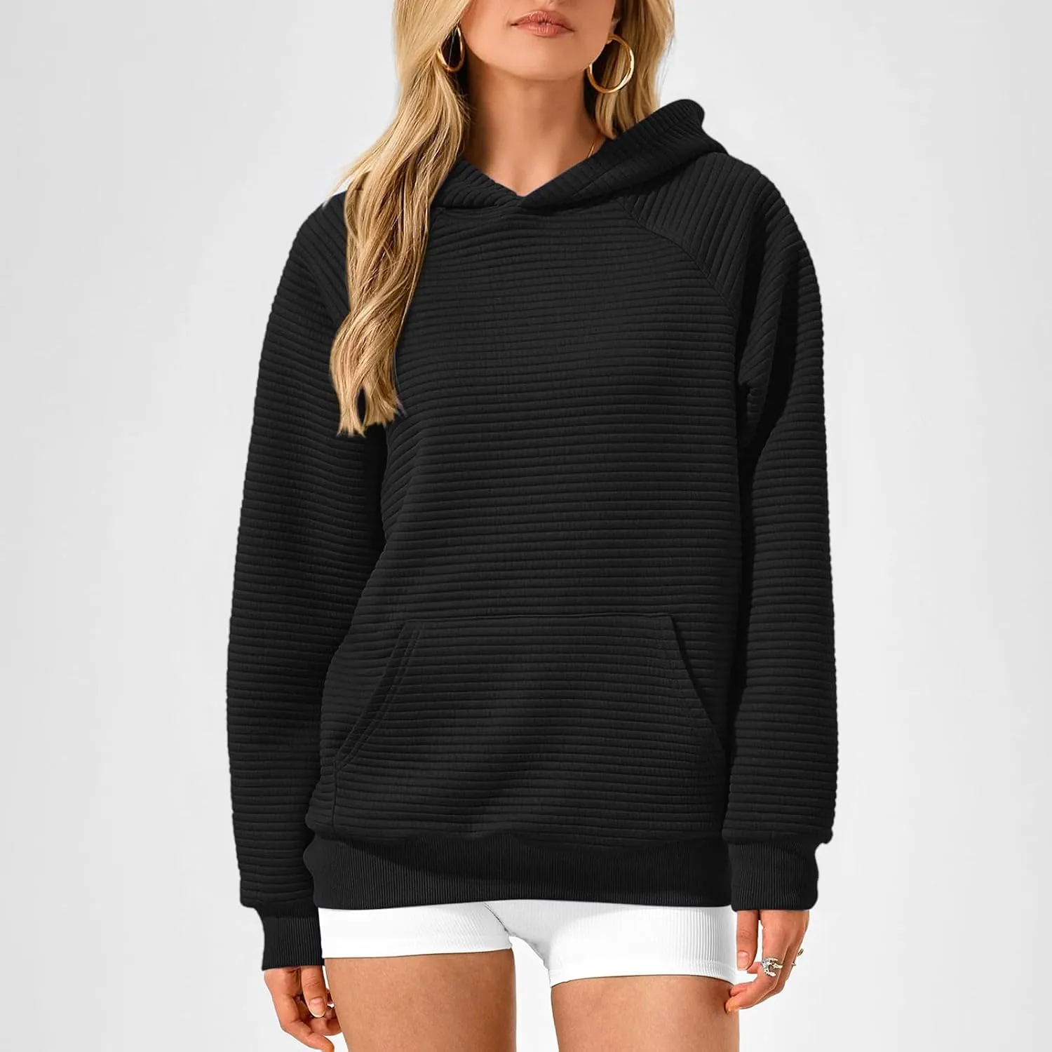 Sweatshirt for Women Long Sleeve Casual Loose Sweater Trendy Fleece Pullover Top with Pocket 2024 Fall Clothes