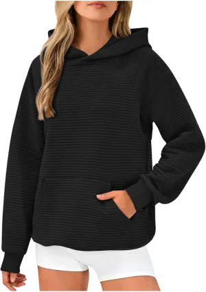 Sweatshirt for Women Long Sleeve Casual Loose Sweater Trendy Fleece Pullover Top with Pocket 2024 Fall Clothes