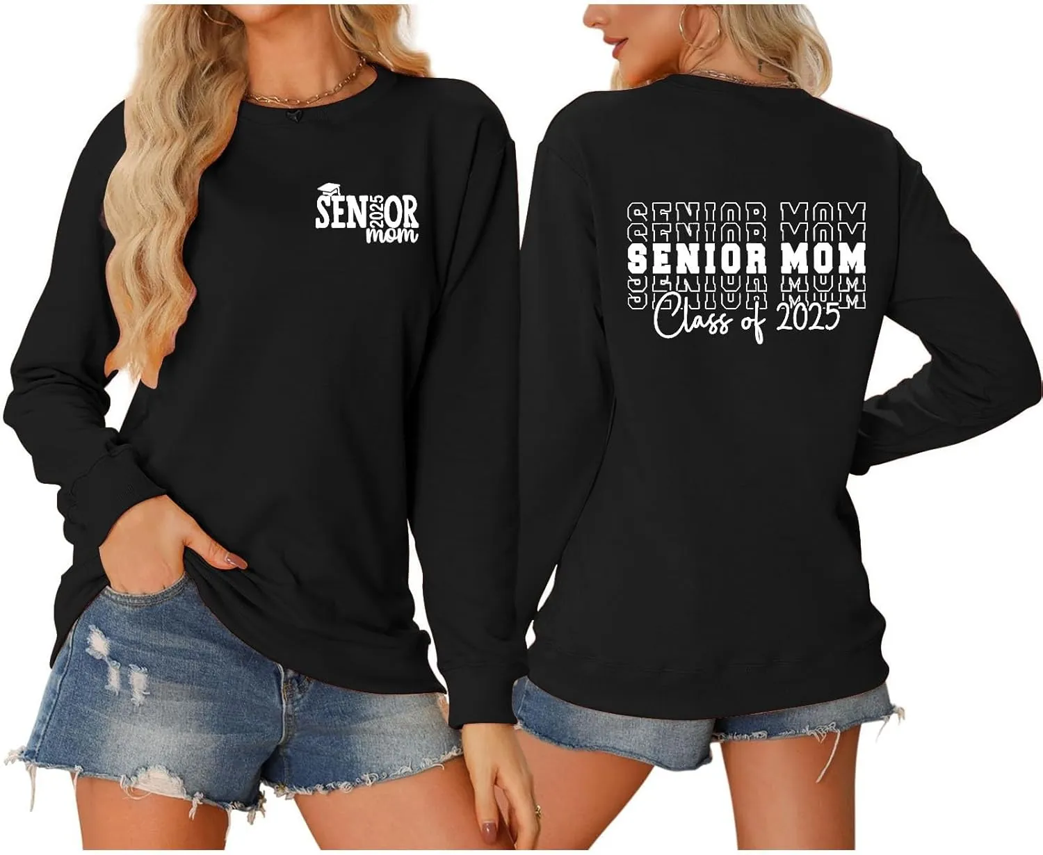 Sweatshirts for Women Back to School Fashion Letter Printed Crewneck Long Sleeve Pullover Tunics Causal Loose Hoodies