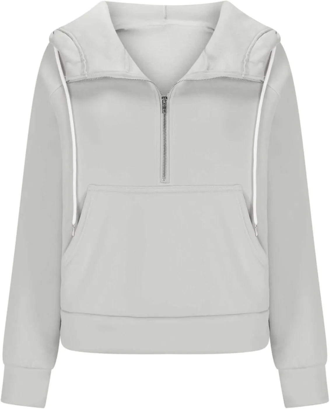 Sweatshirts for Women Half Zip Fleece Cropped Hooded Pullover Casual Loose Fashion Sweatshirts with Thumb Holes