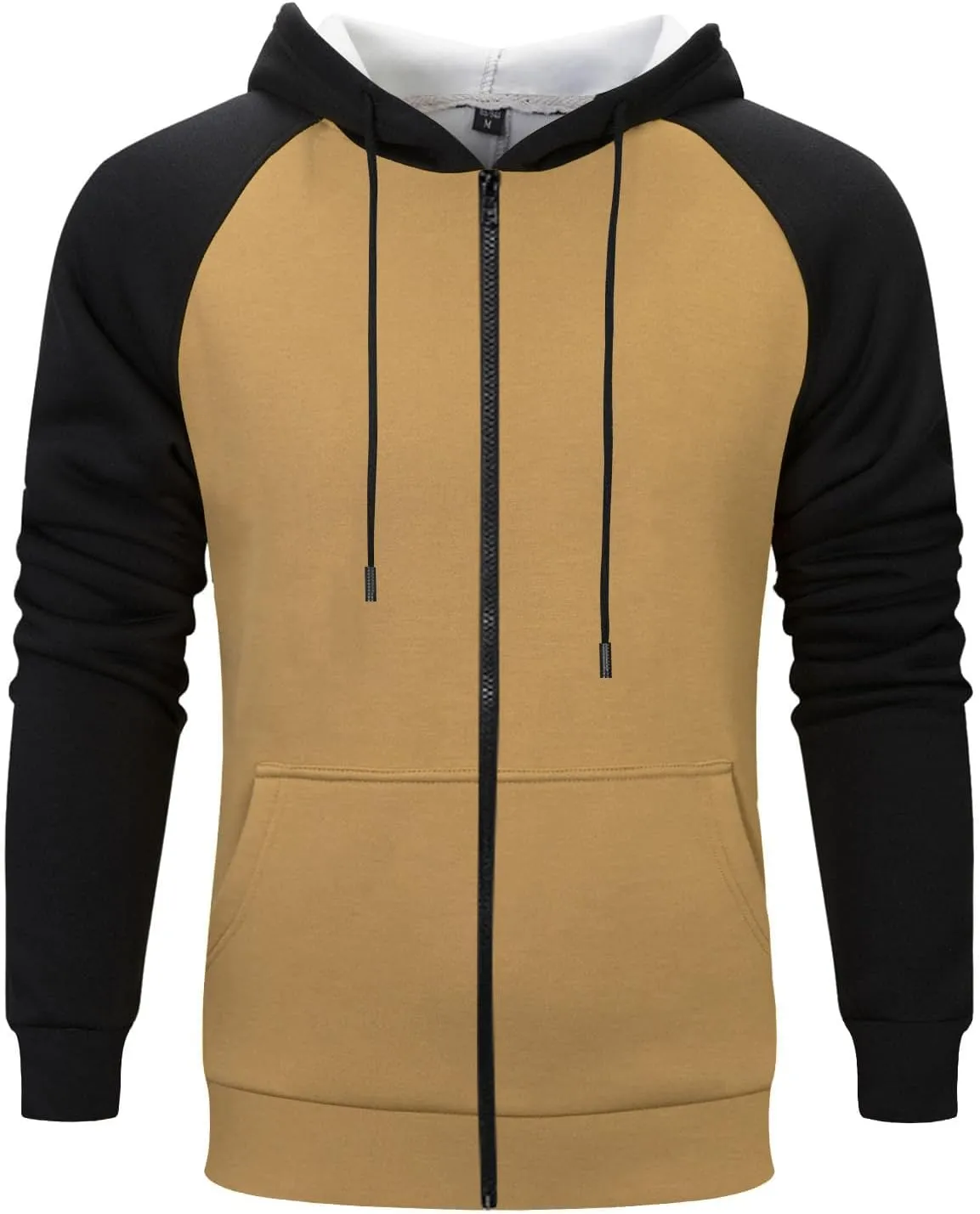 Thatrich Lightweight Hoodies for Men Oversized Hoodie Color Block Hooded Sweatshirts Full Zip Shirts with Pockets Fall Trendy