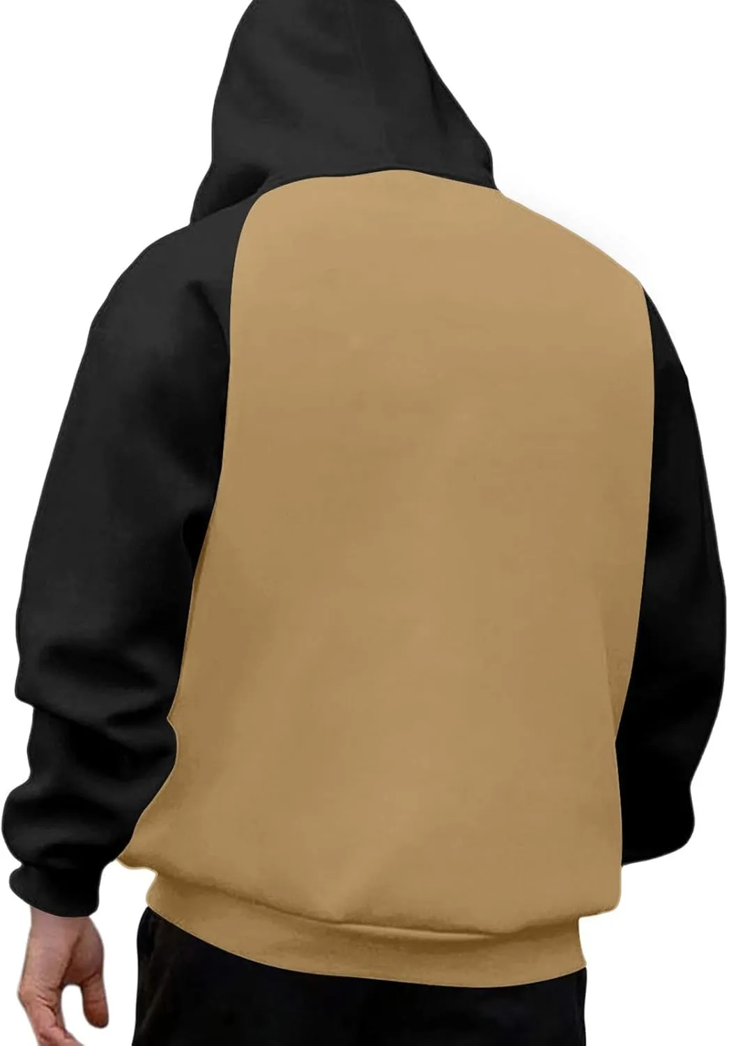 Thatrich Lightweight Hoodies for Men Oversized Hoodie Color Block Hooded Sweatshirts Full Zip Shirts with Pockets Fall Trendy