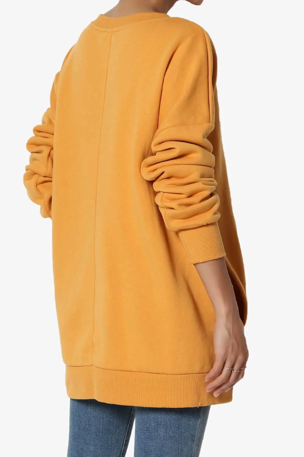TheMogan Women's Casual Cozy Oversized V-Neck Pocket Fleece Pullover Sweatshirts