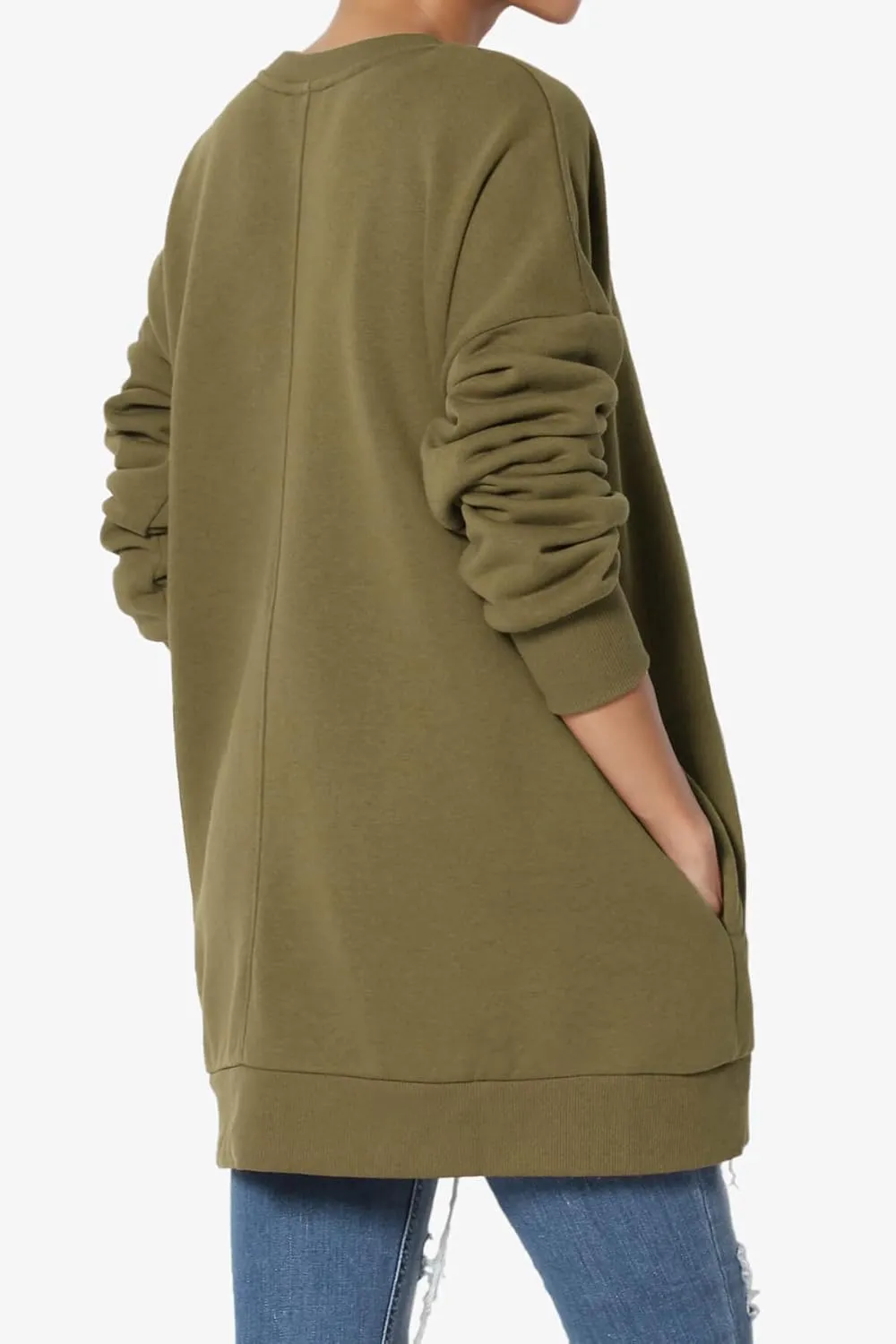 TheMogan Women's S~3X Casual Cozy Oversized Crew Neck Fleece Pullover Sweatshirts