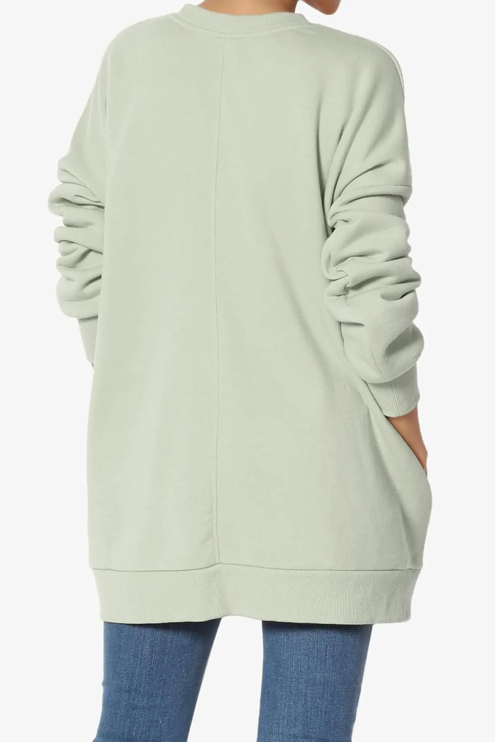 TheMogan Women's S~3X Casual Cozy Oversized Crew Neck Fleece Pullover Sweatshirts