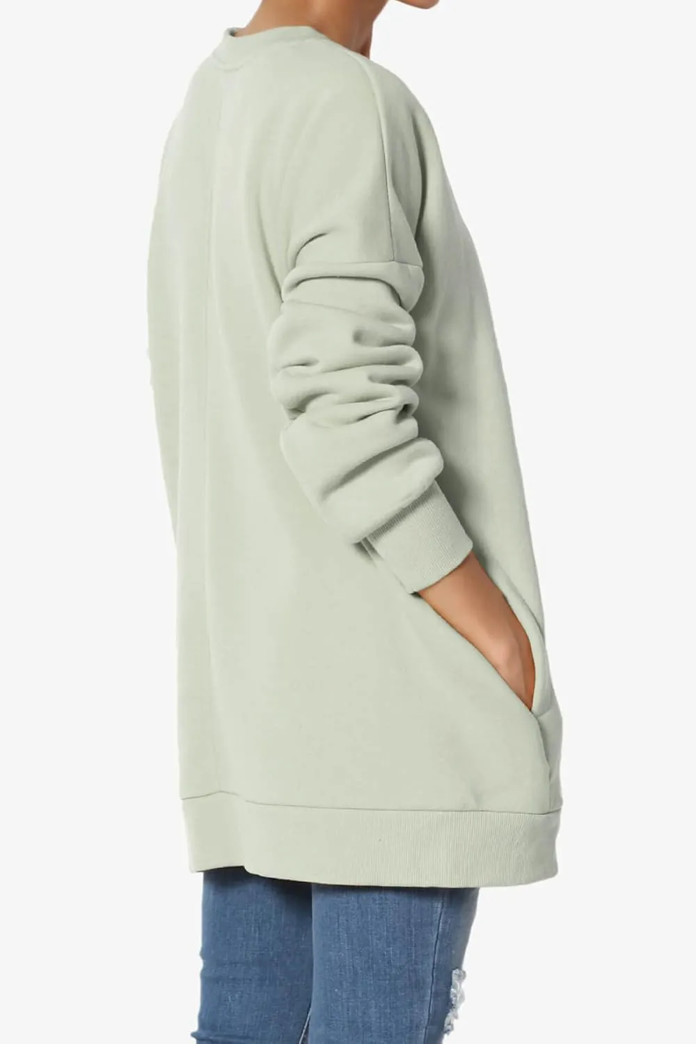 TheMogan Women's S~3X Casual Cozy Oversized Crew Neck Fleece Pullover Sweatshirts