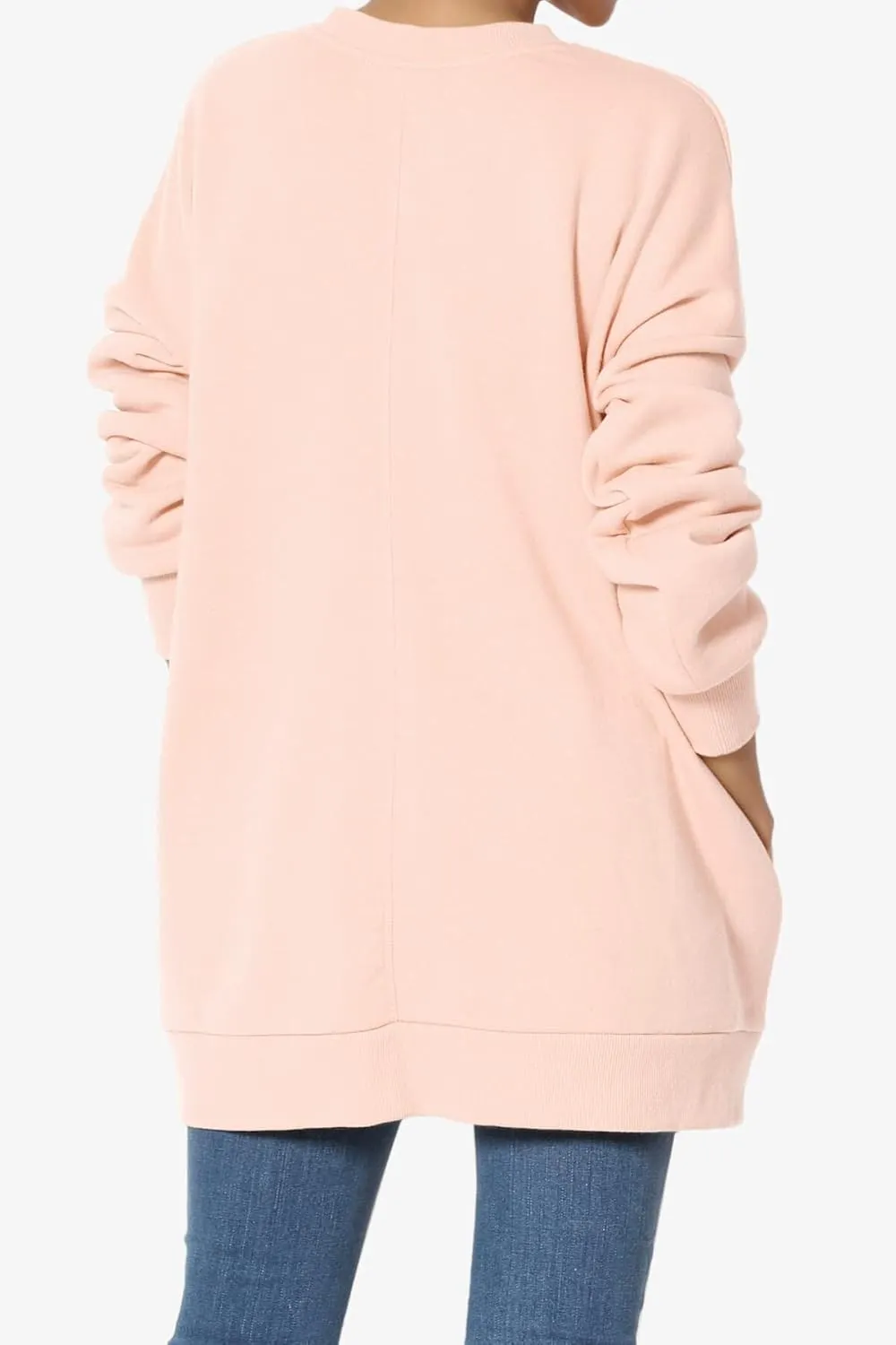 TheMogan Women's S~3X Casual Cozy Oversized Crew Neck Fleece Pullover Sweatshirts