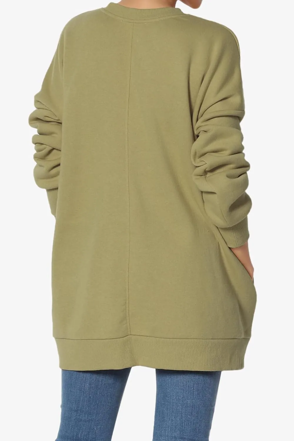 TheMogan Women's S~3X Casual Cozy Oversized Crew Neck Fleece Pullover Sweatshirts