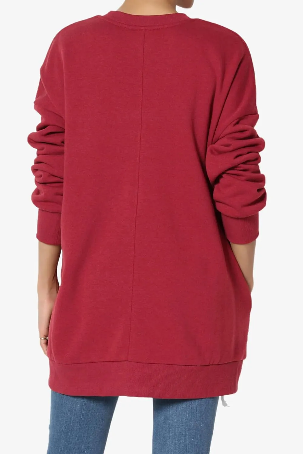 TheMogan Women's S~3X Casual Cozy Oversized Crew Neck Fleece Pullover Sweatshirts