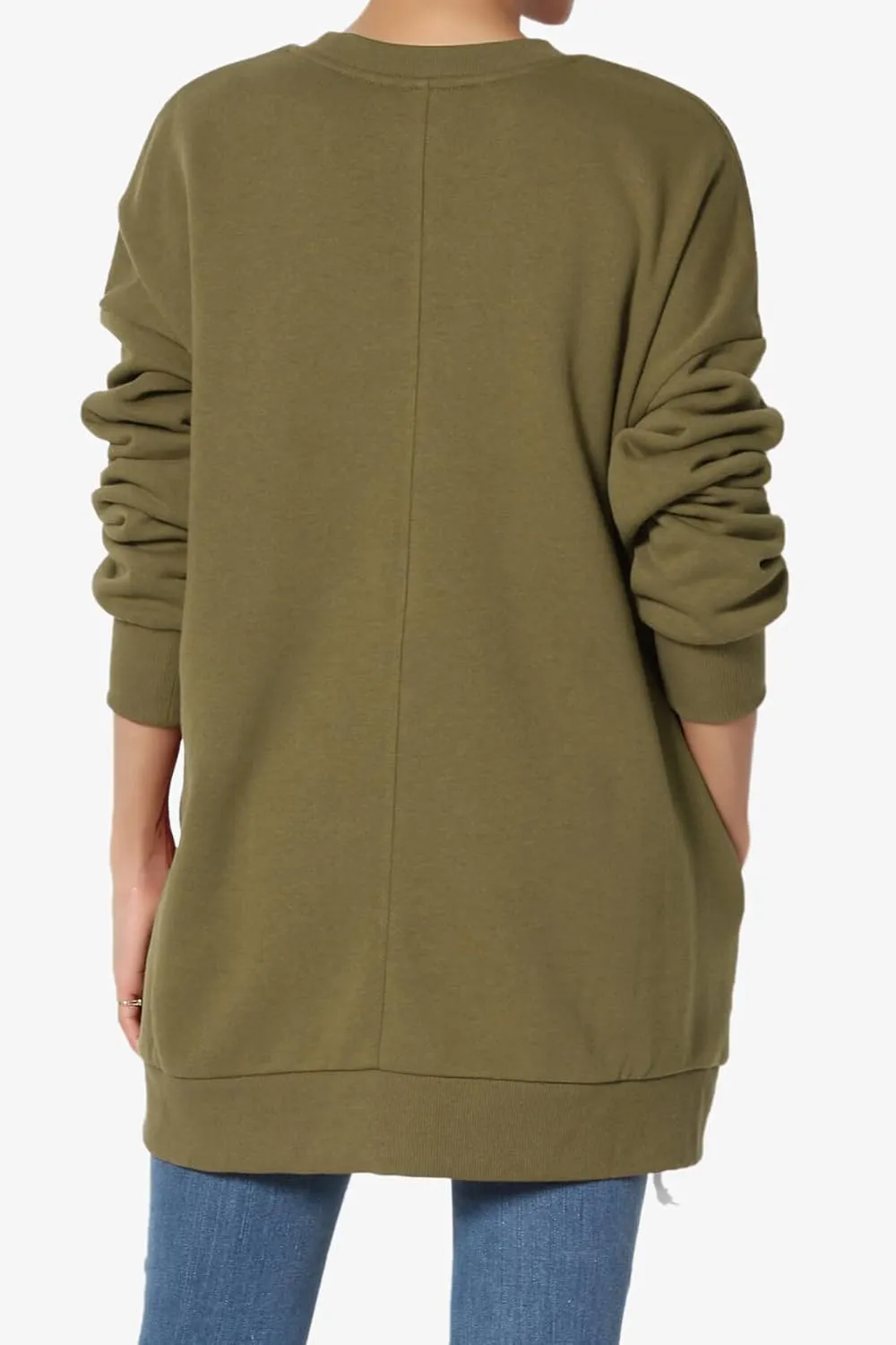 TheMogan Women's S~3X Casual Cozy Oversized Crew Neck Fleece Pullover Sweatshirts