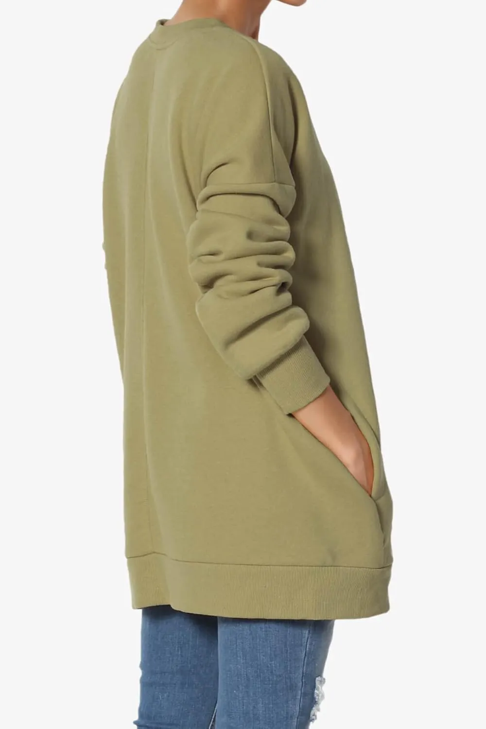 TheMogan Women's S~3X Casual Cozy Oversized Crew Neck Fleece Pullover Sweatshirts