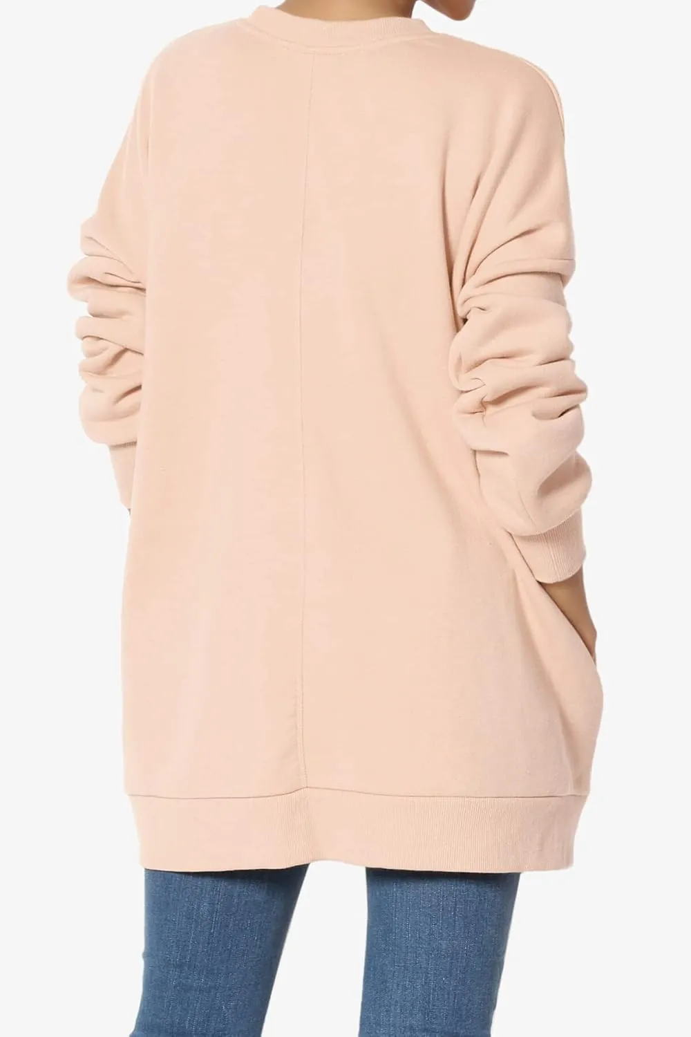 TheMogan Women's S~3X Casual Cozy Oversized Crew Neck Fleece Pullover Sweatshirts