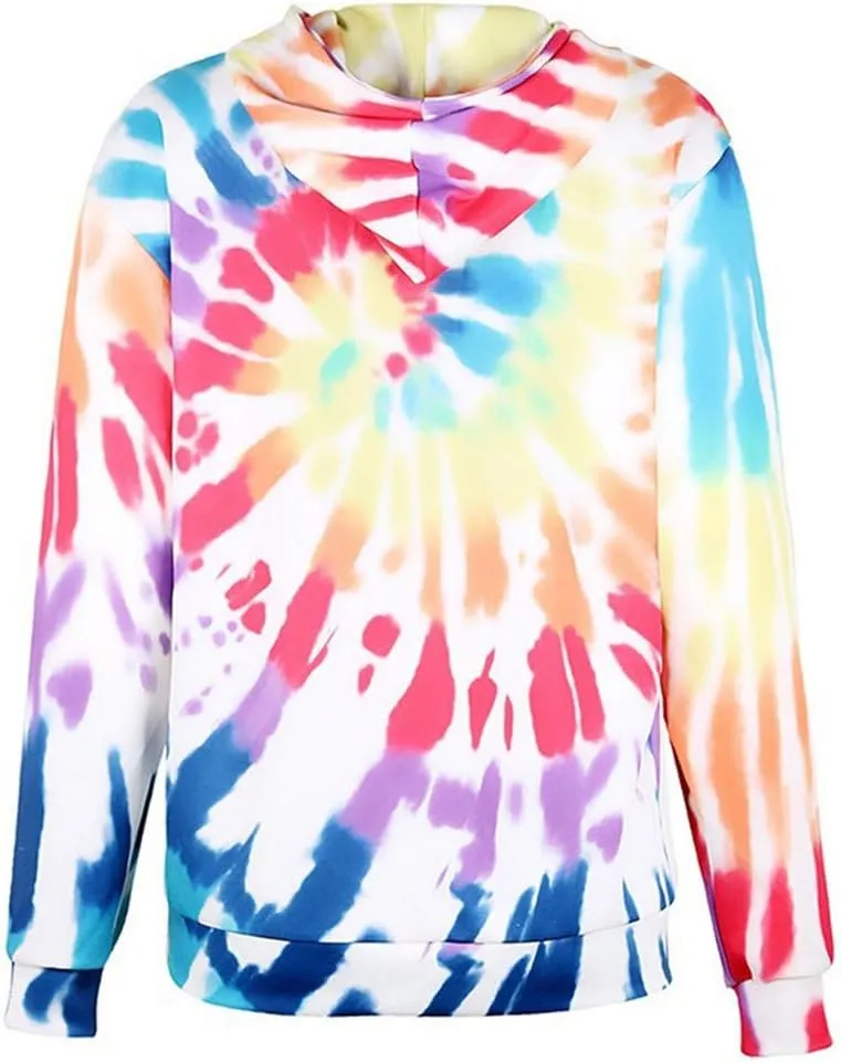 Tie Dye Hoodies for Women Oversized Casual Sweatshirts Long Sleeve Slouchy Trendy Pullover Tops with Pockets