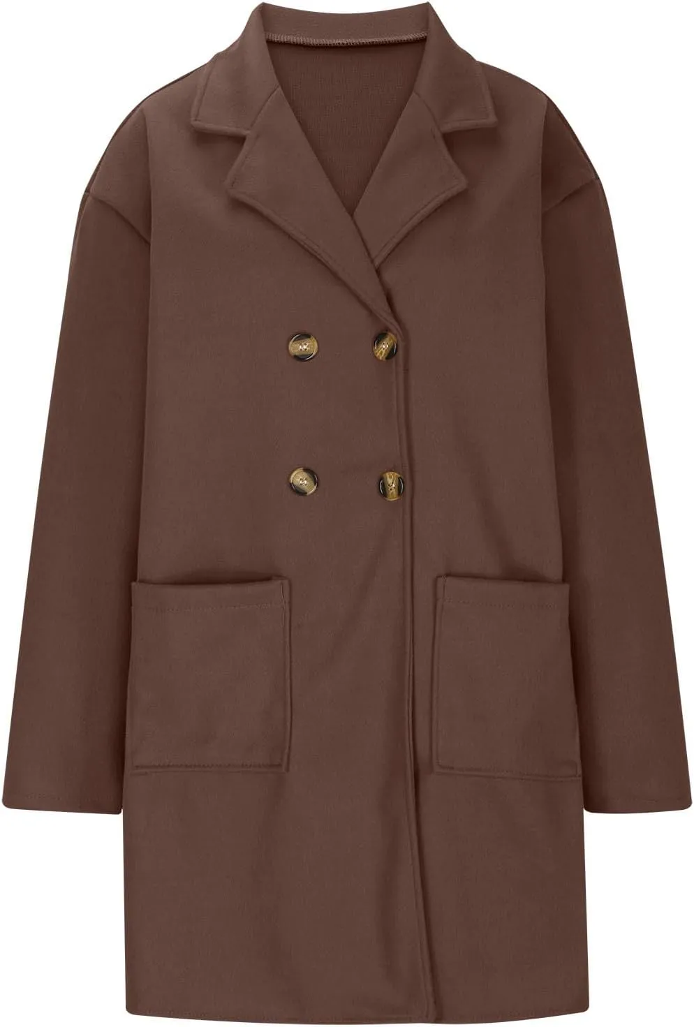Trench Coat for Women 2024 Fall Winter Wool Coats Double Breasted Midi Peacoat Trench Coats Casual Coats for Trendy