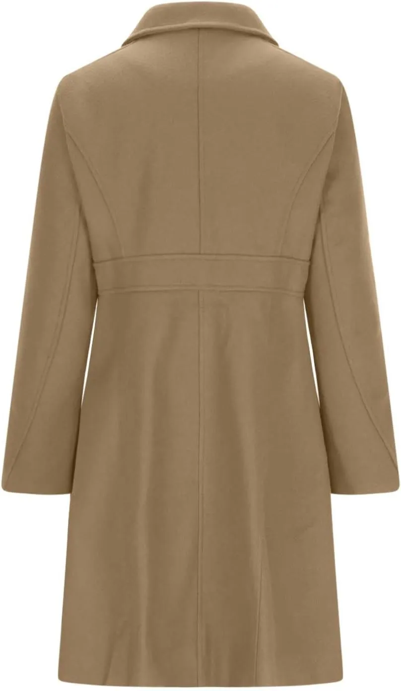 Trench Coat for Women 2024 Single Breasted Pea Coat Wool Blend Long Coat Casual Office Jacket Falll Winter Outfits
