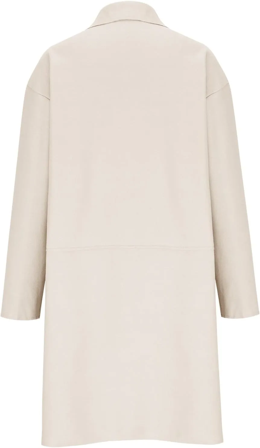 Trench Coat for Women Trendy Open Front Wool Blend Peacoat Notched Lapel Long Jackets Casual Overcoat with Pockets