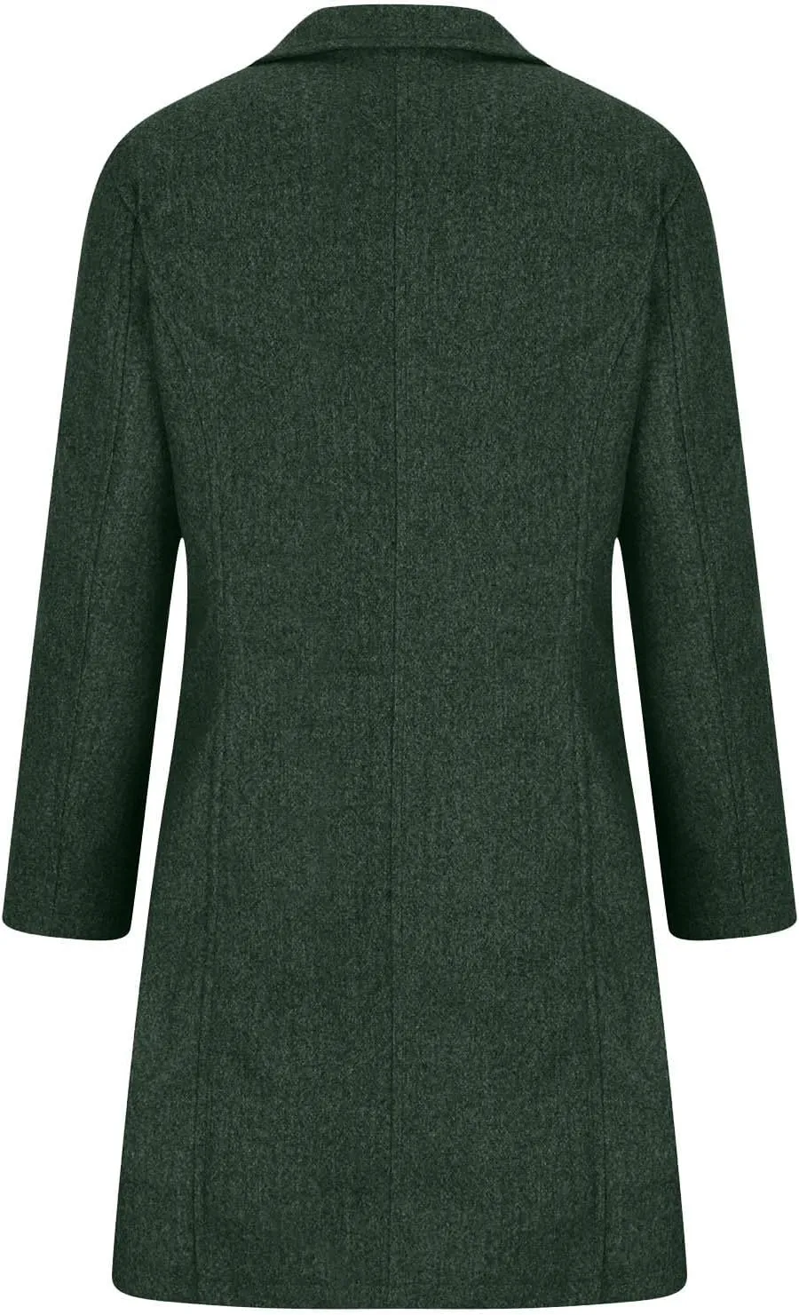 Trench Coat Women Faux Wool Single Breasted Pea Coat Mid Length Oversized Loose Long Trench Coat Dress Coat
