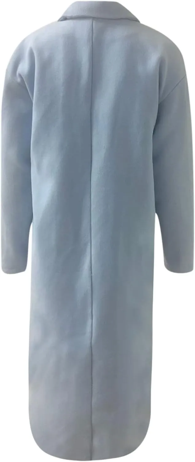 Trench Coats for Women Winter Wool Blend Camel Mid-Long Coat Double-Breasted Notch Lapel Collared Jackets Outwear