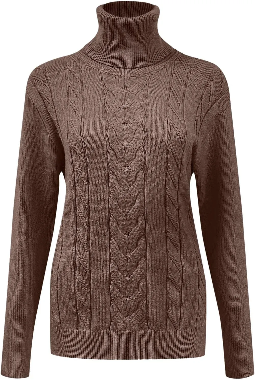 Turtleneck Sweater Women Cable Knit Sweaters Long Sleeve High Neck Fall Winter Warm Pullover Jumpers