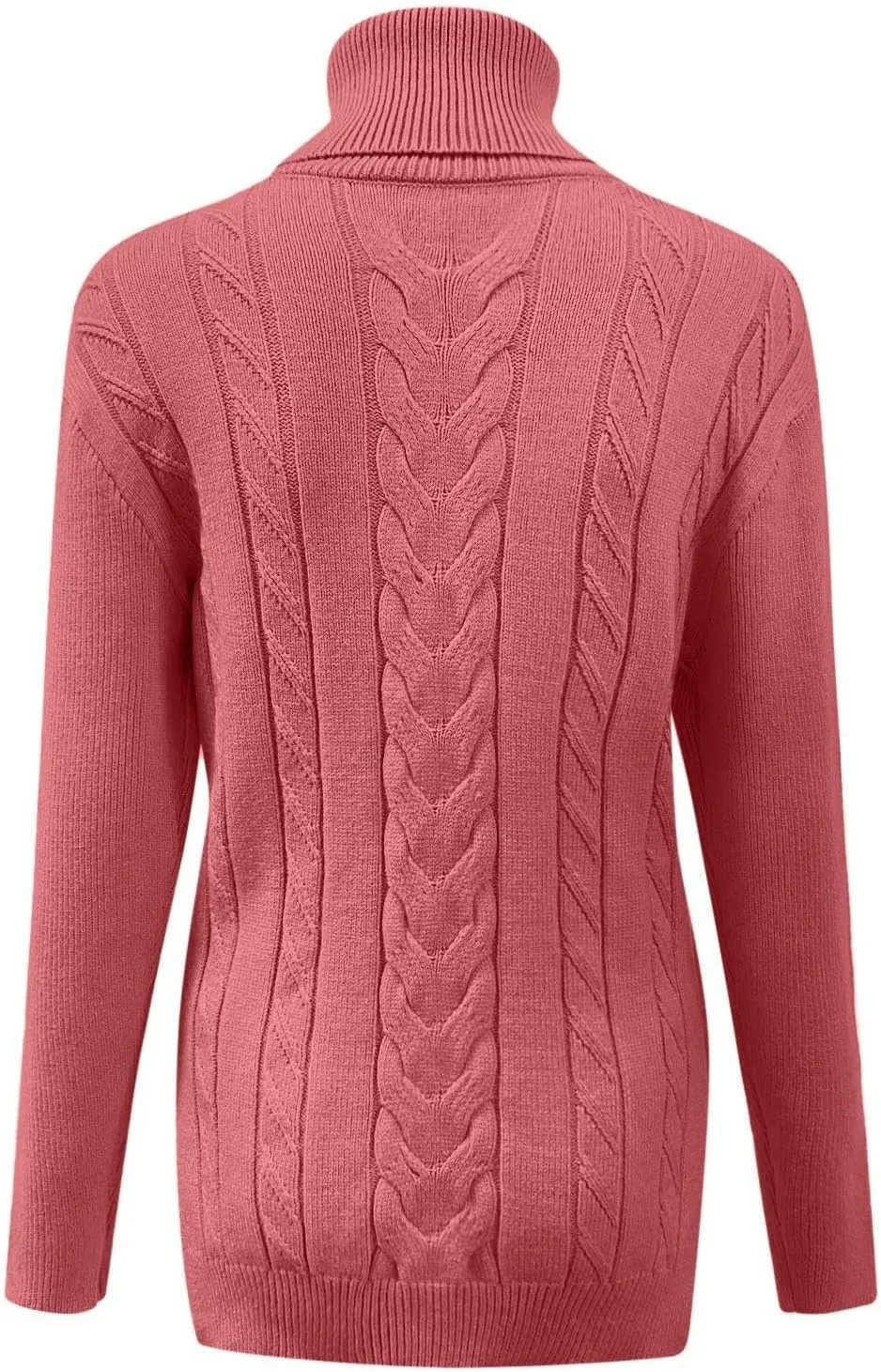 Turtleneck Sweater Women Cable Knit Sweaters Long Sleeve High Neck Fall Winter Warm Pullover Jumpers
