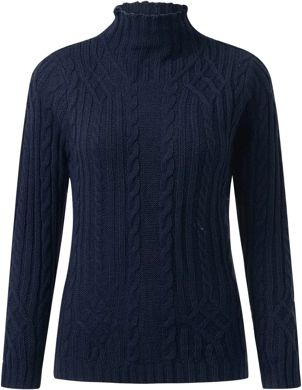 Turtleneck Sweater Women Cozy Cable Knit Sweaters Plus Size Tunic Pullover Jumper Tops
