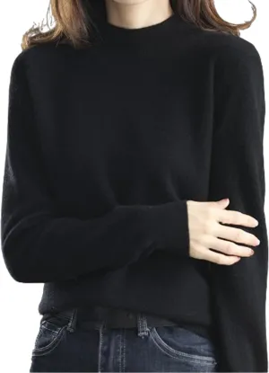 Visulong Cashmere Sweaters, 100 Percent Cashmere Sweaters for Women, New Cashmere Sleeve Crew Neck Soft Warm Knit