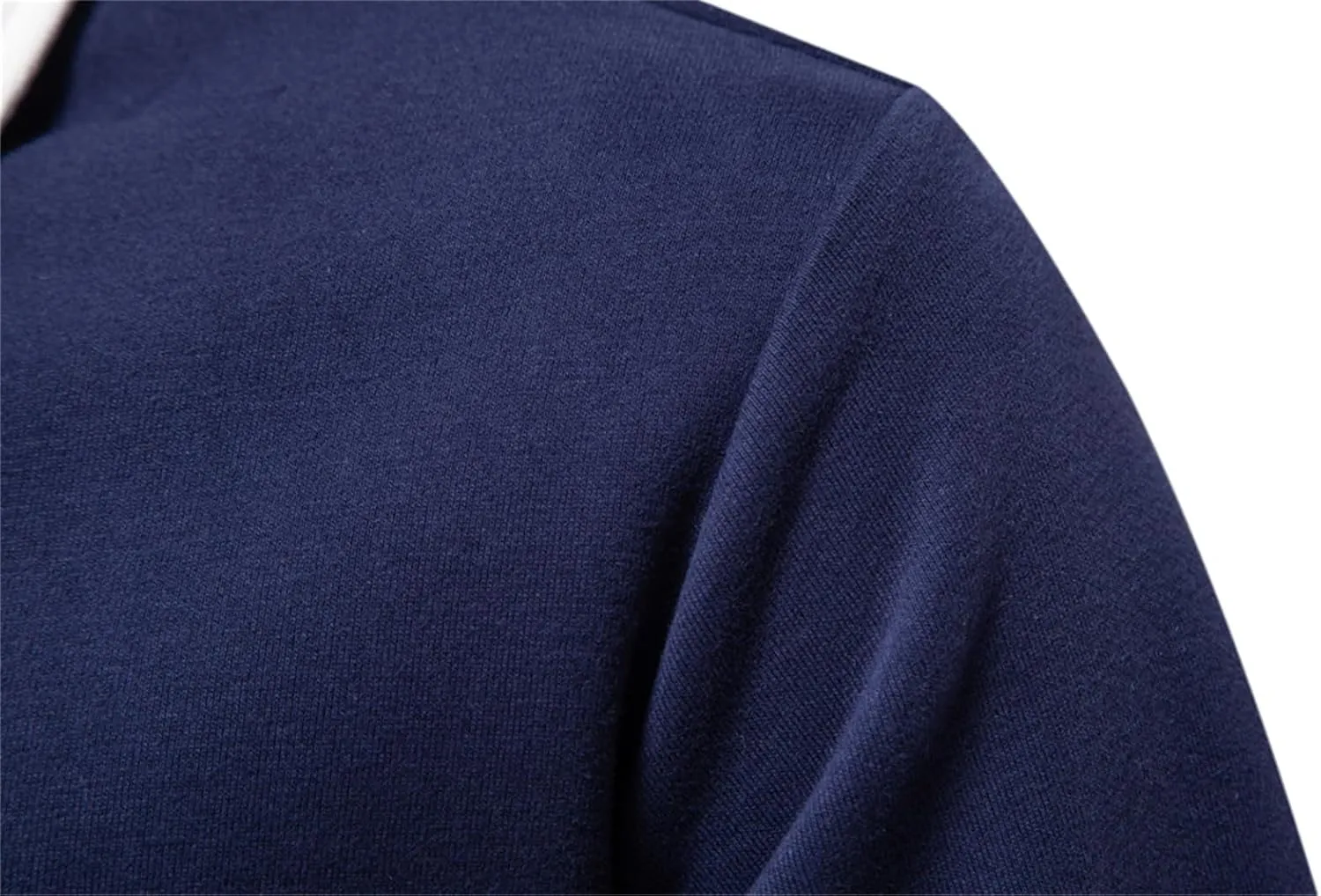 Wankang Mens Heavyweight Polo Sweatshirt Trendy Long Sleeve Sweatshirts Color Block Sports Shirts Fall Pullover Tops for Men