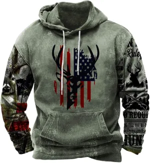 Western Aztec Graphic Men's Vintage Casual Sweatshirt Pullover Tops for Fall & Winter