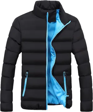 Winter Coats for Men Warm Zip up Jacket Lightweight Puffer Jacket Stand Collar Jacket Casual Packable Down Coat