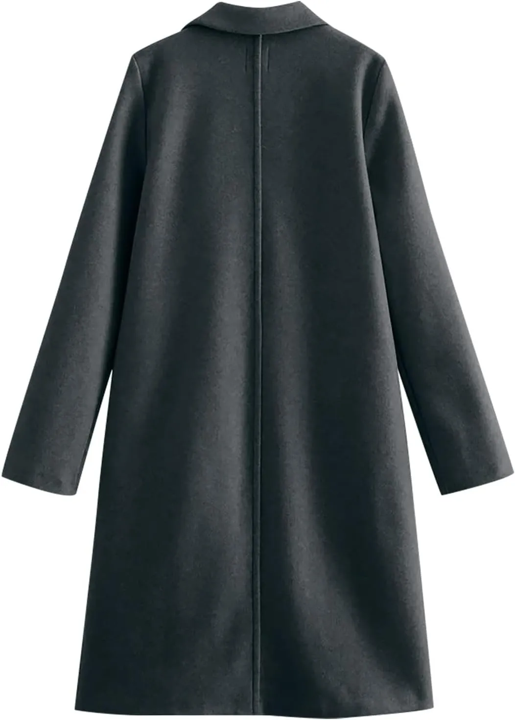 Winter Coats for Women 2024 New Wool Blend Peacoat Notched Lapel Collar Mid-Long Trench Coat Lounge Soild Cardigan