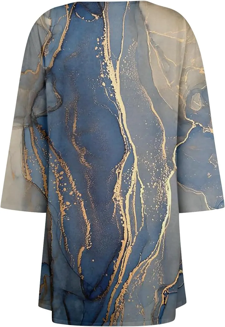 Women Cardigan 2024 3/4 Sleeve Tie Dye Funny Tops Loose Fit Lightweight Blouse Coat Shawl Collar Fall T Shirts
