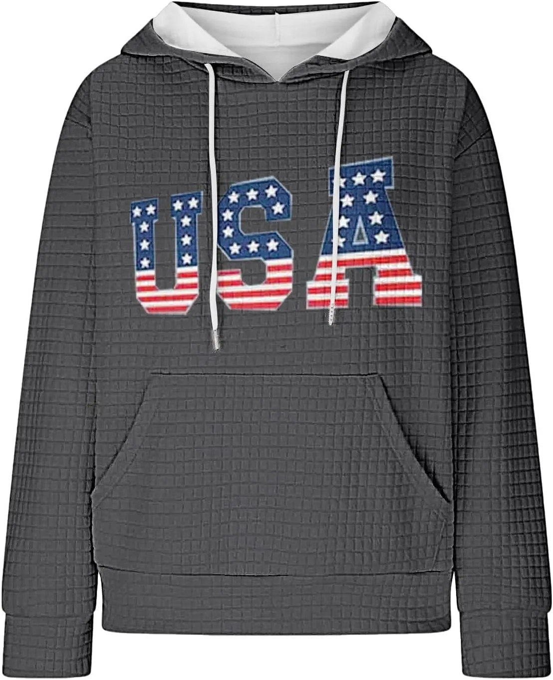 Women Oversized Hoodies Casual Graphic Trendy Hoodies Loose Ffit Tops Long Long Sleeve Drawstring Waffle Pullover