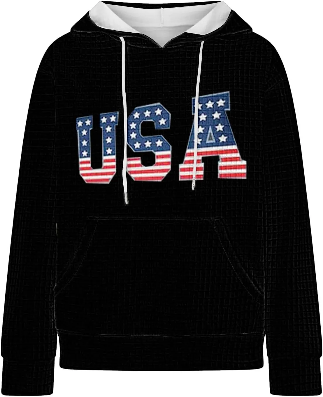 Women Oversized Hoodies Casual Graphic Trendy Hoodies Loose Ffit Tops Long Long Sleeve Drawstring Waffle Pullover