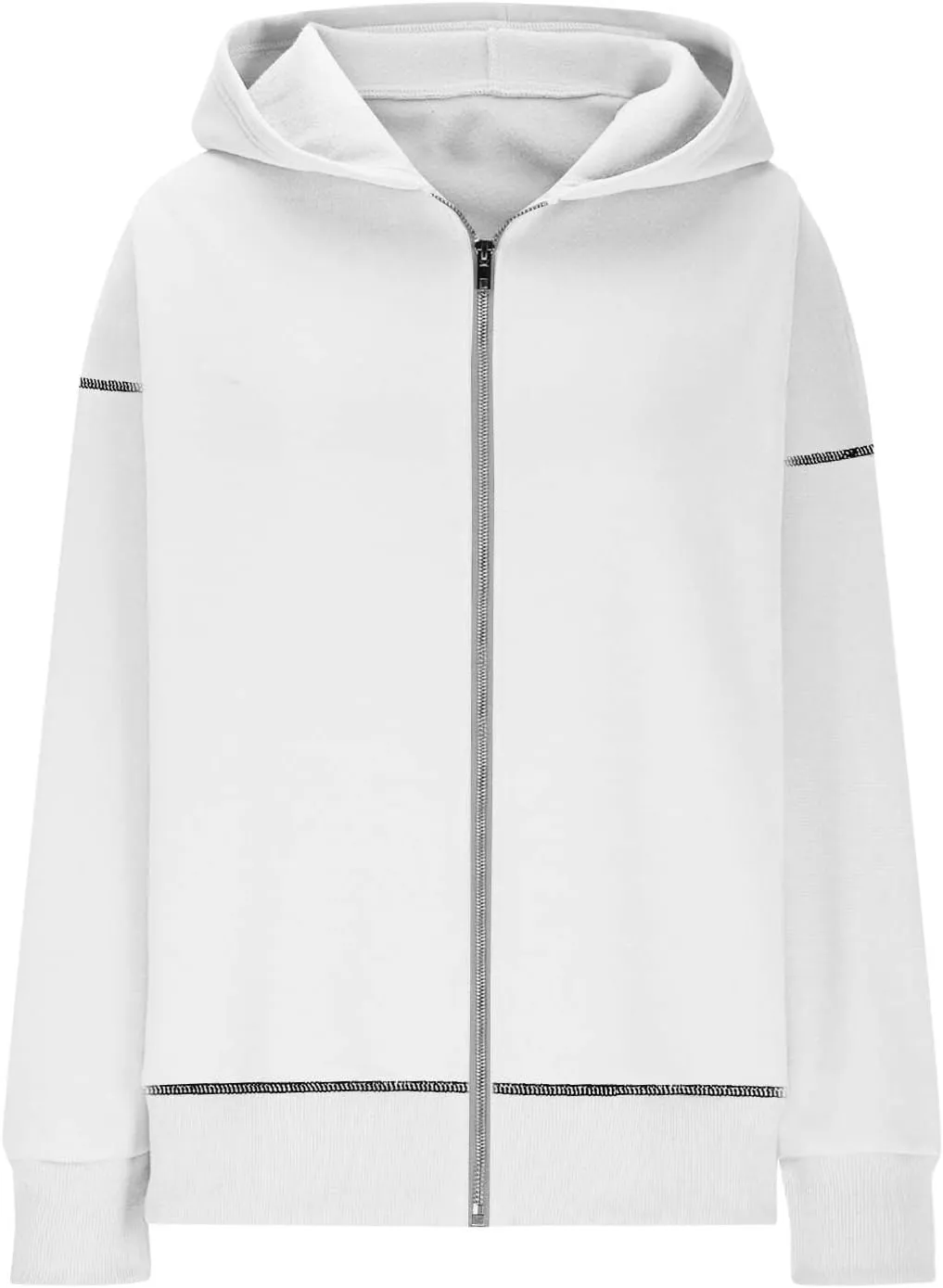 Women Y2K Cropped Hoodie Jackets Zip Up Drop Shoulder Long Sleeve Outwear Winter Casual Loose Fit Fleece Sweatshirt