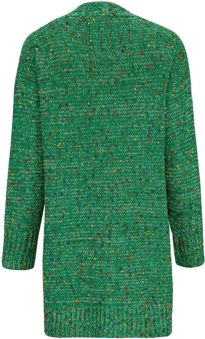 Women's 2023 Fall Open Front Chunky Knitted Sweater Cardigans Oversized Long Sleeve Cardigan Outwear Coat with Pocket