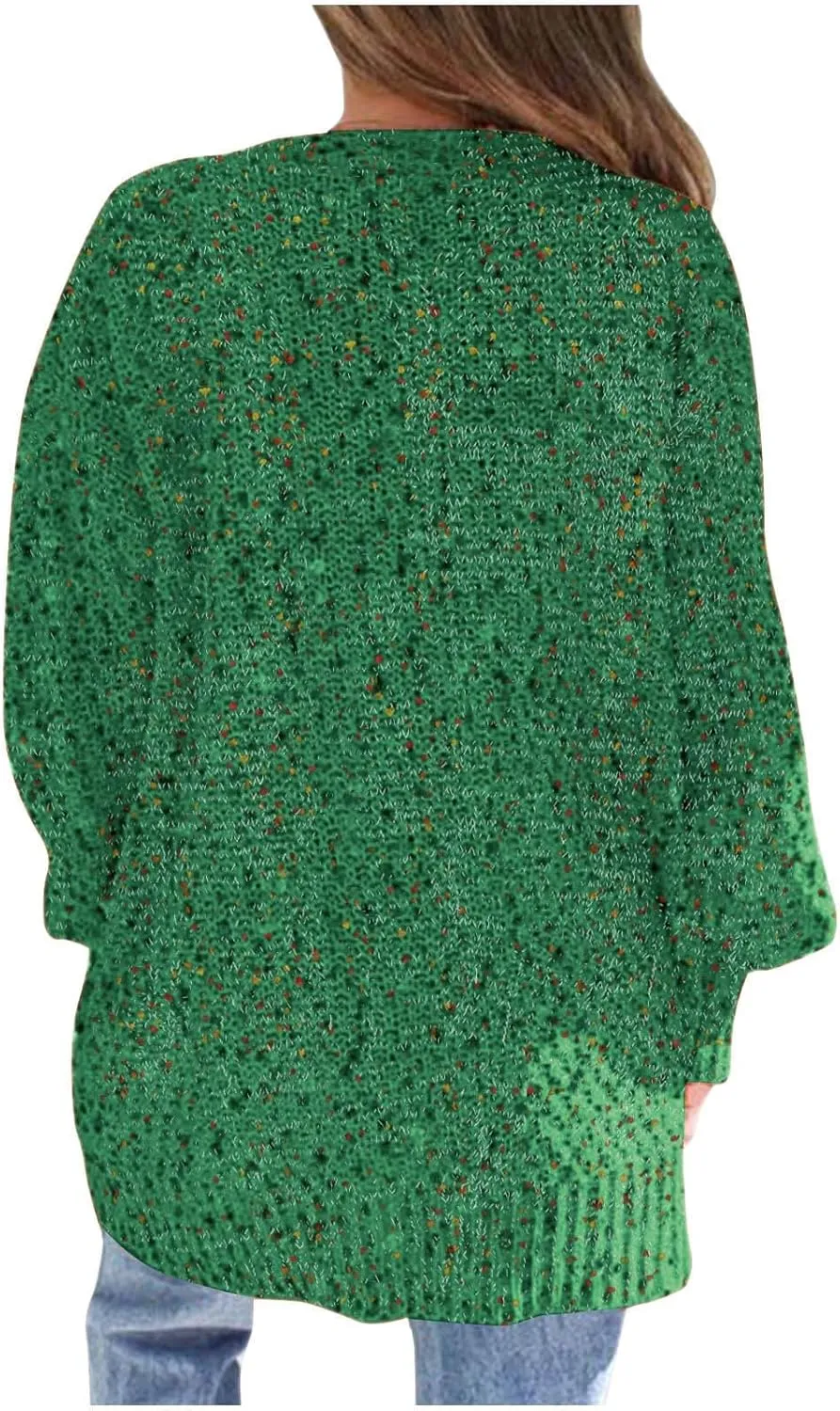 Women's 2023 Fall Open Front Chunky Knitted Sweater Cardigans Oversized Long Sleeve Cardigan Outwear Coat with Pocket