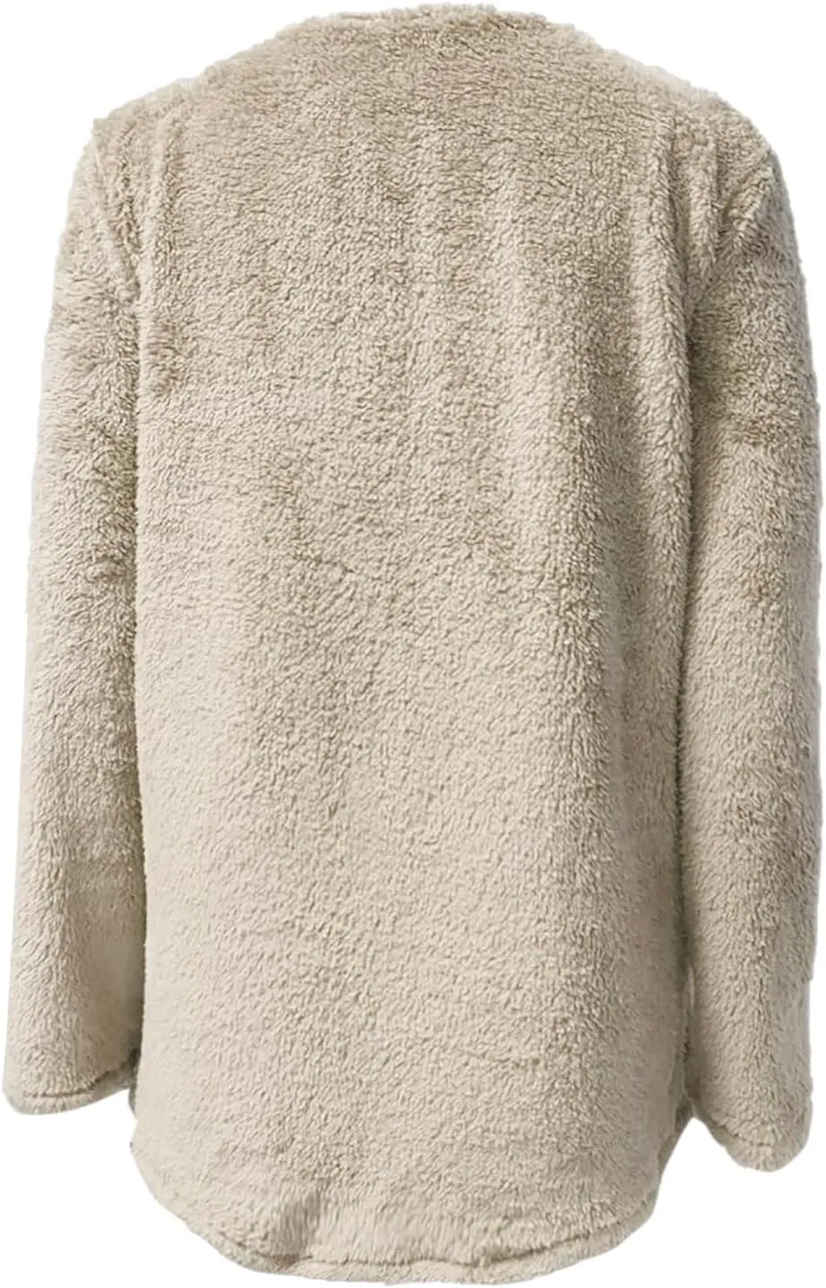 Womens 2024 Fashion Winter Fleece Warm Sweater V Neck Solid Color Long Sleeve Pullover With Pocket Casual Loose Tops